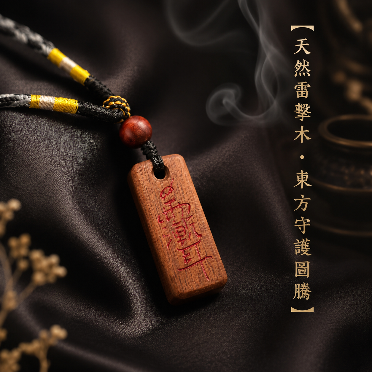 【玄運阁】天然雷擊棗木紫微諱吊墜｜傳統道家文化手作木質飾品