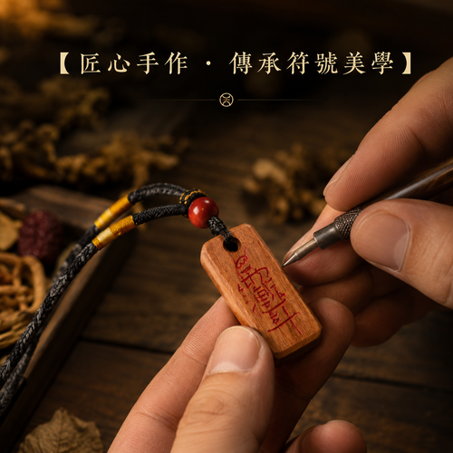 【玄運阁】天然雷擊棗木紫微諱吊墜｜傳統道家文化手作木質飾品