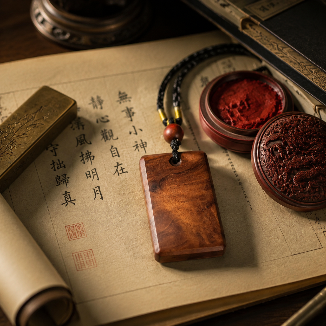 【玄運阁】天然雷擊棗木平安無事牌｜傳統道家工藝手作護身木牌