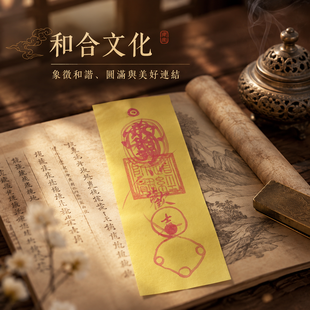 【玄運阁】道家手繪和合符｜傳統和合文化符箓｜人緣關係祝福收藏品