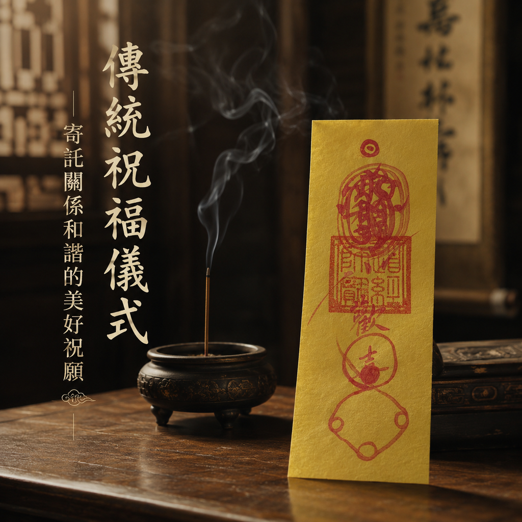 【玄運阁】道家手繪和合符｜傳統和合文化符箓｜人緣關係祝福收藏品