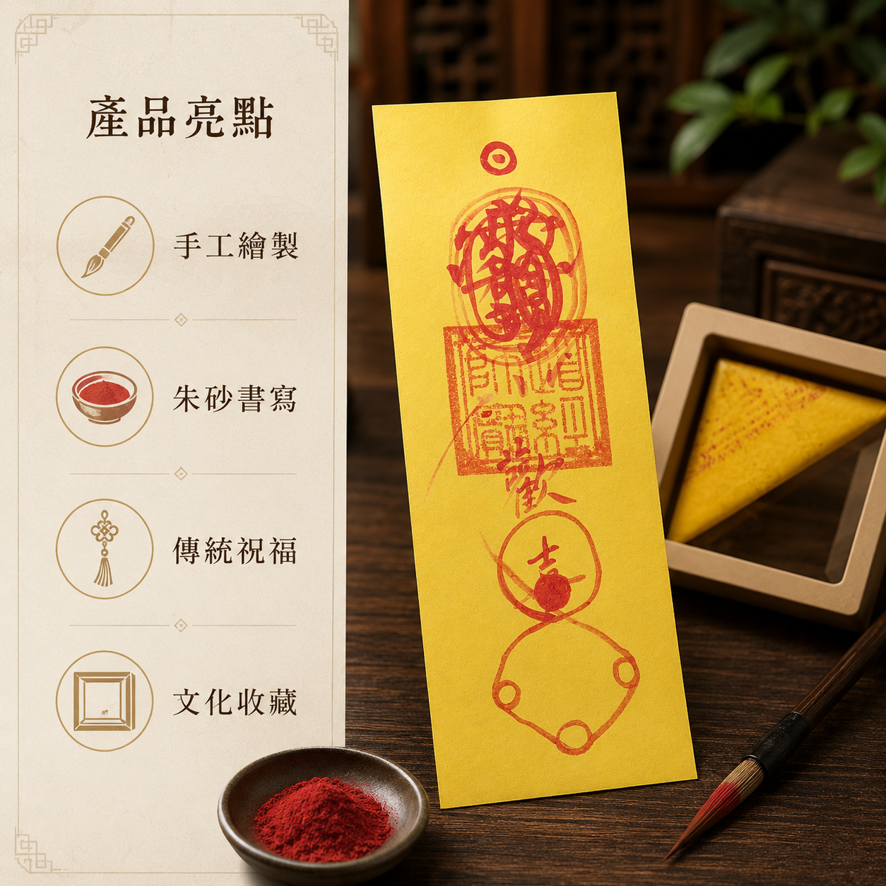 【玄運阁】道家手繪和合符｜傳統和合文化符箓｜人緣關係祝福收藏品
