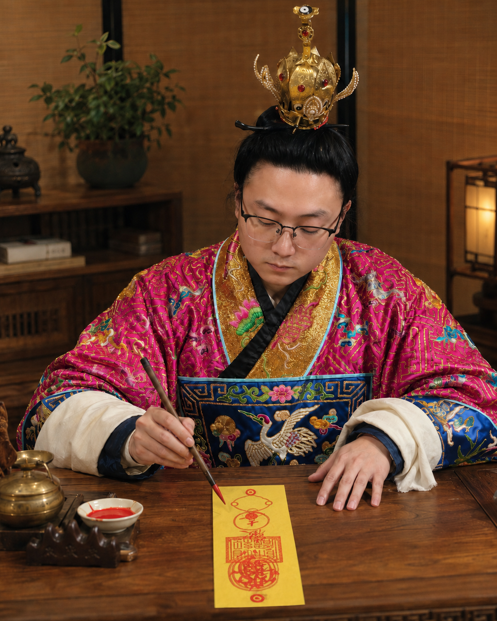 【玄運阁】道家手繪和合符｜傳統和合文化符箓｜人緣關係祝福收藏品