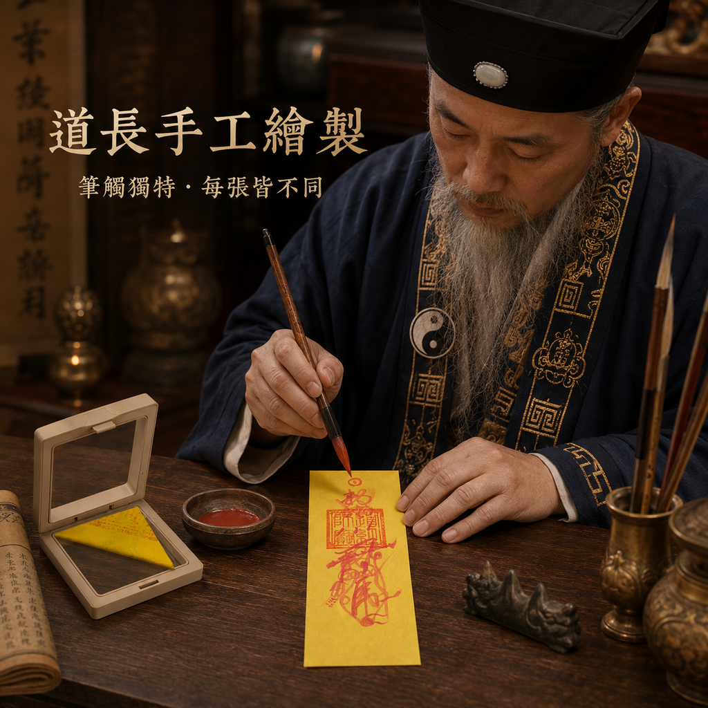 【玄運阁】道家手繪財神符｜趙公明元帥文化符箓｜傳統祝福收藏品