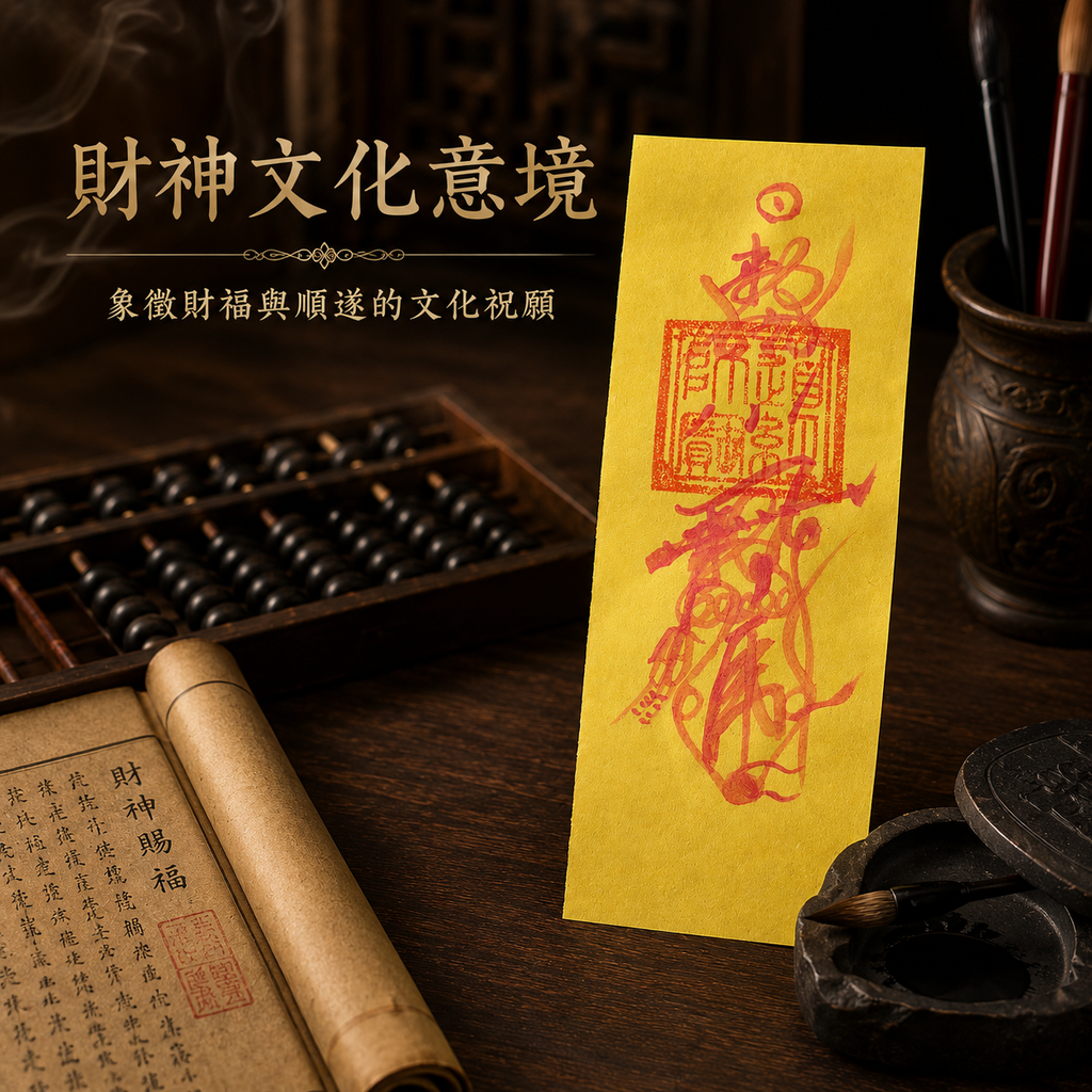 【玄運阁】道家手繪財神符｜趙公明元帥文化符箓｜傳統祝福收藏品