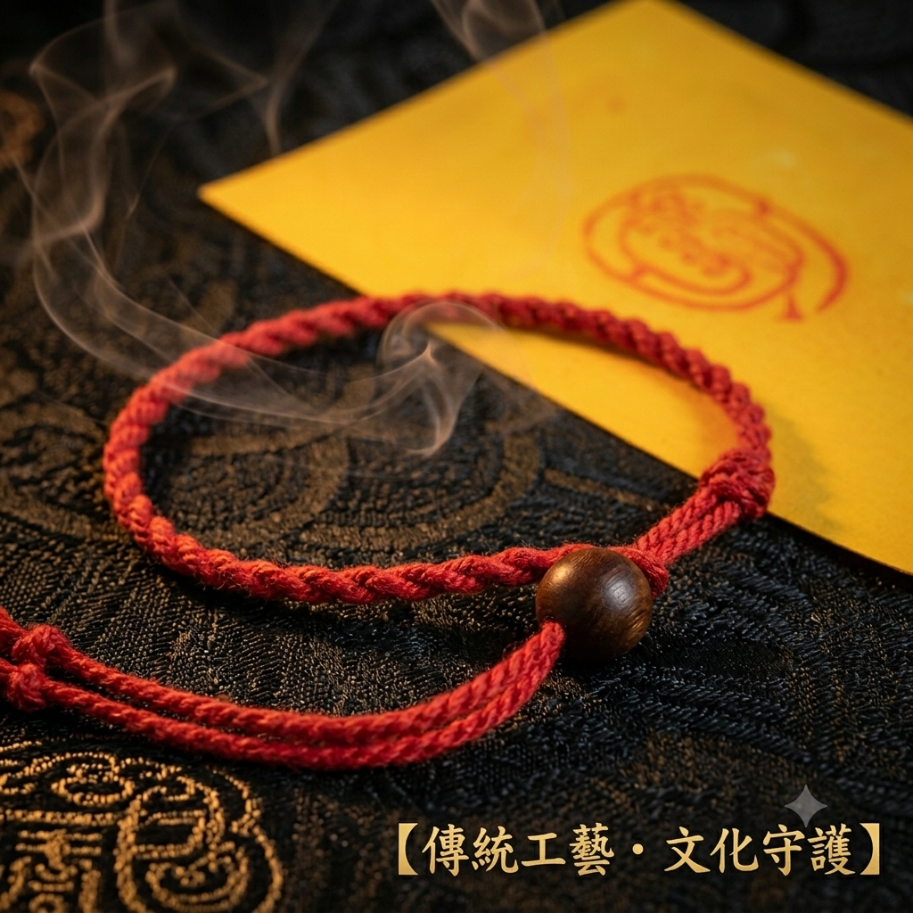 【玄運堂】天然朱砂雷擊木紅繩手鏈｜道家傳統工藝手作護身手繩