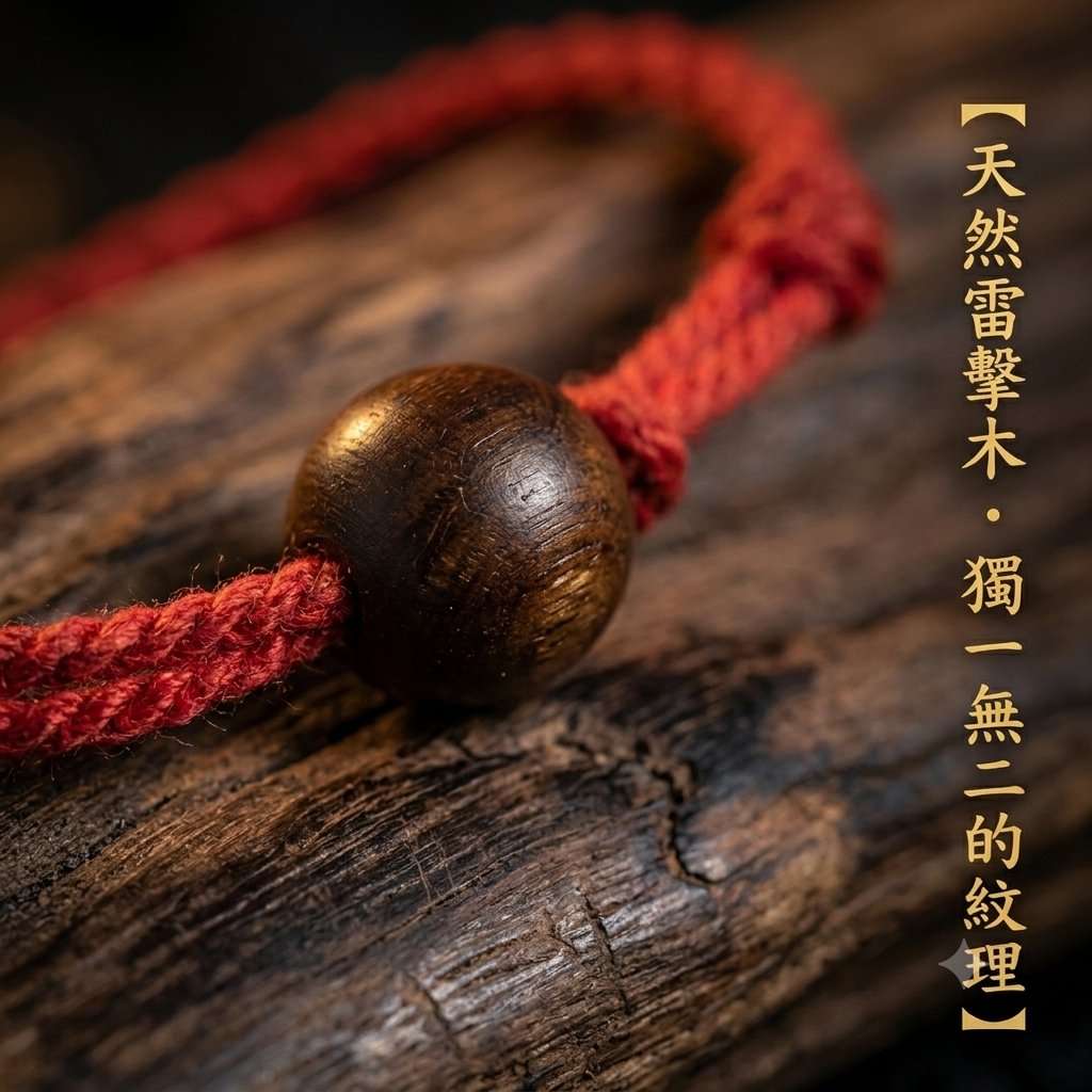 【玄運堂】天然朱砂雷擊木紅繩手鏈｜道家傳統工藝手作護身手繩