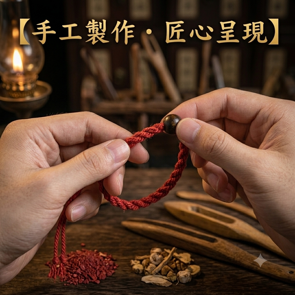 【玄運堂】天然朱砂雷擊木紅繩手鏈｜道家傳統工藝手作護身手繩