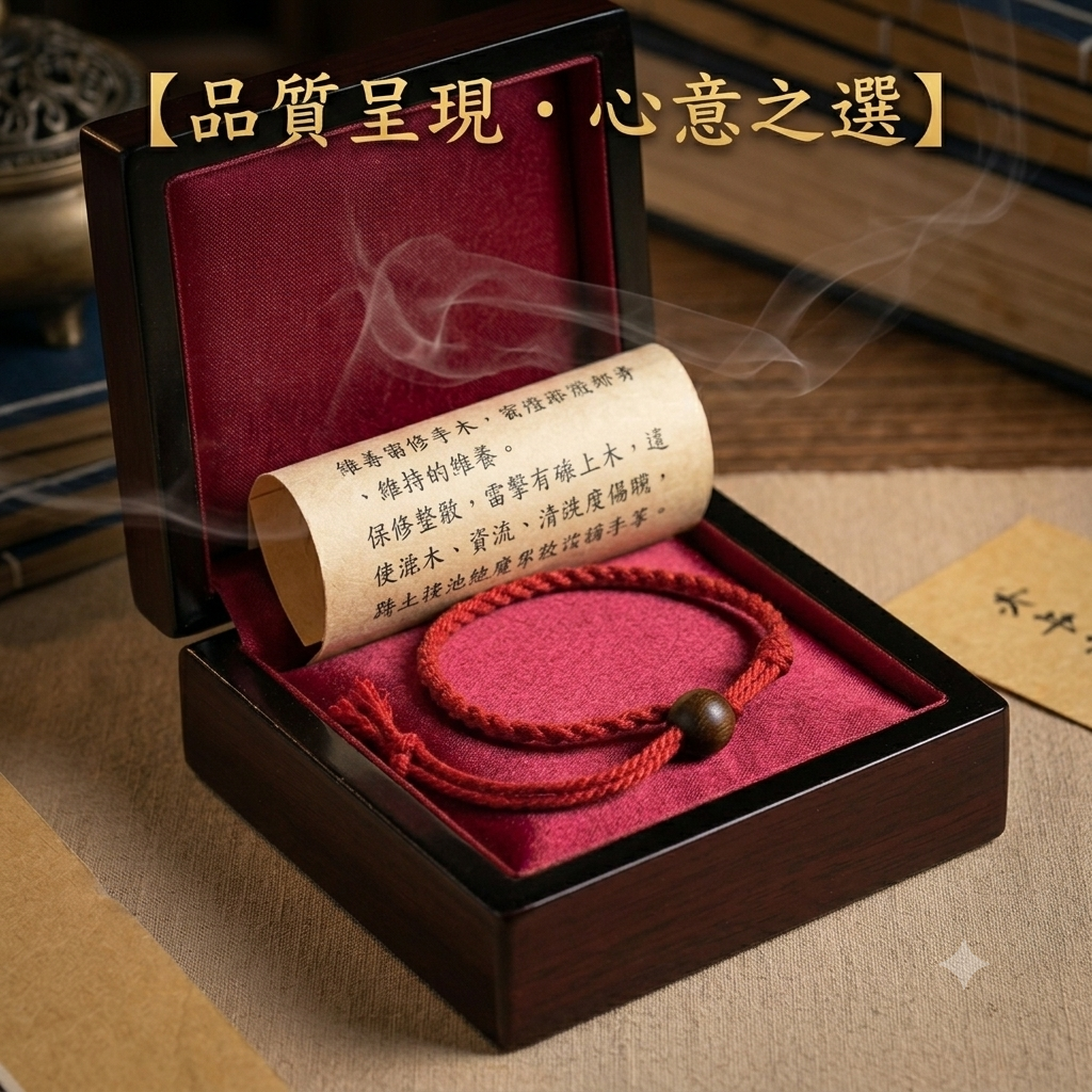 【玄運堂】天然朱砂雷擊木紅繩手鏈｜道家傳統工藝手作護身手繩